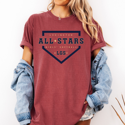 Lexington Girls' Softball All-Star Roster Comfort Colors Tee
