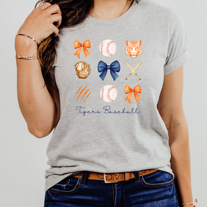 Tigers Baseball Bow Tee